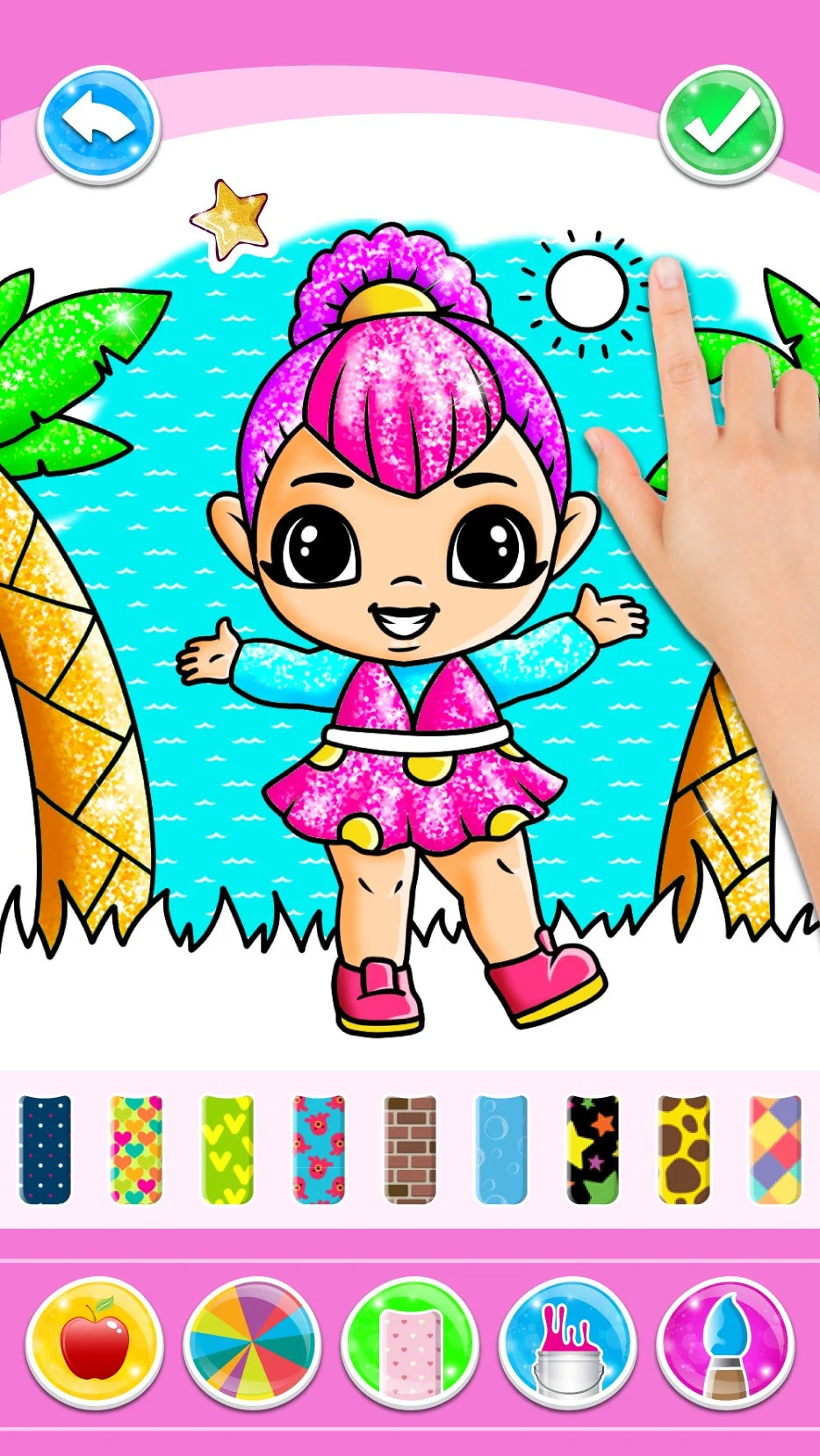 Doll dress Glitter Coloring Book Glitter screenshot