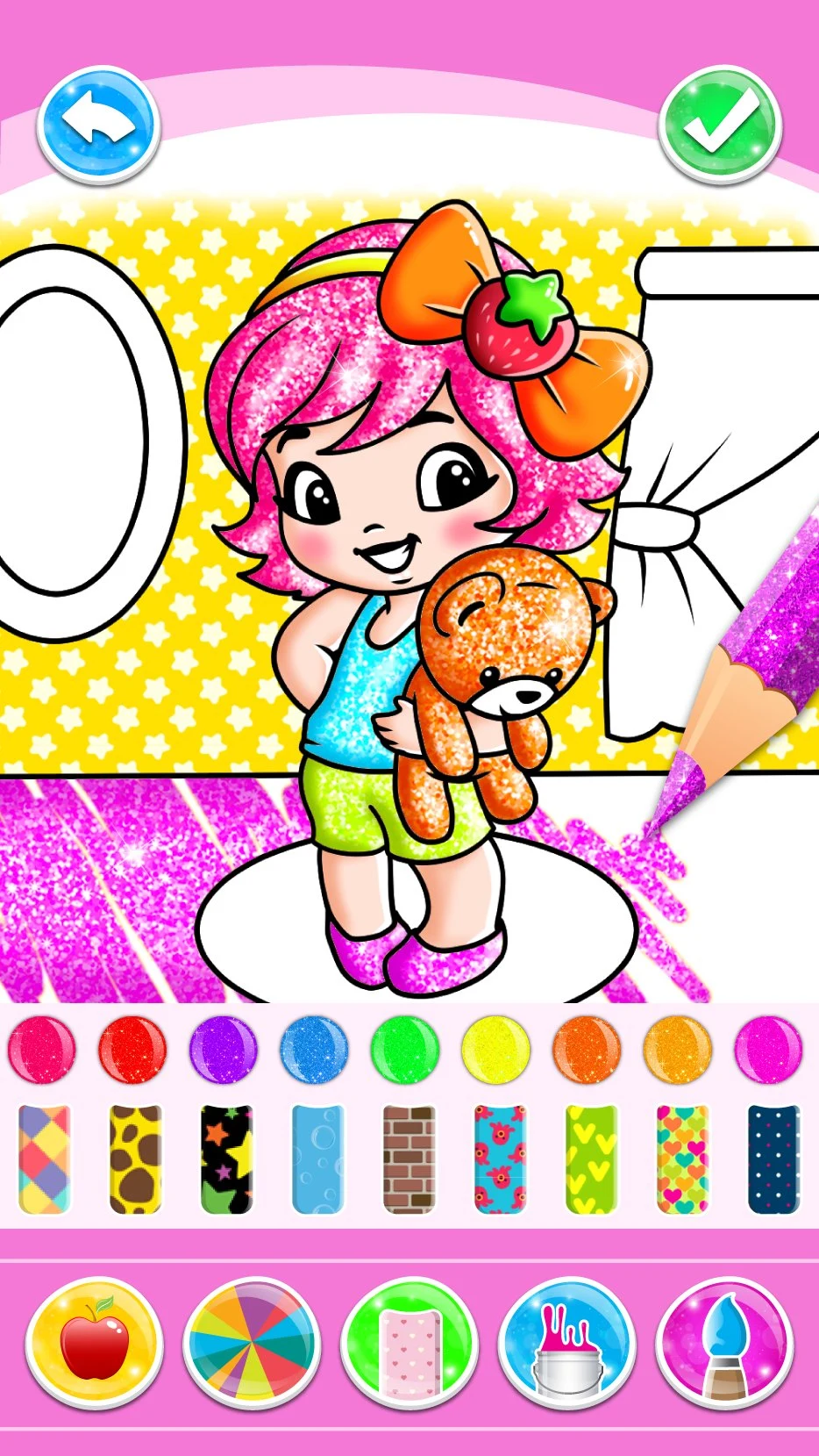 Doll dress Glitter Coloring Book Glitter screenshot
