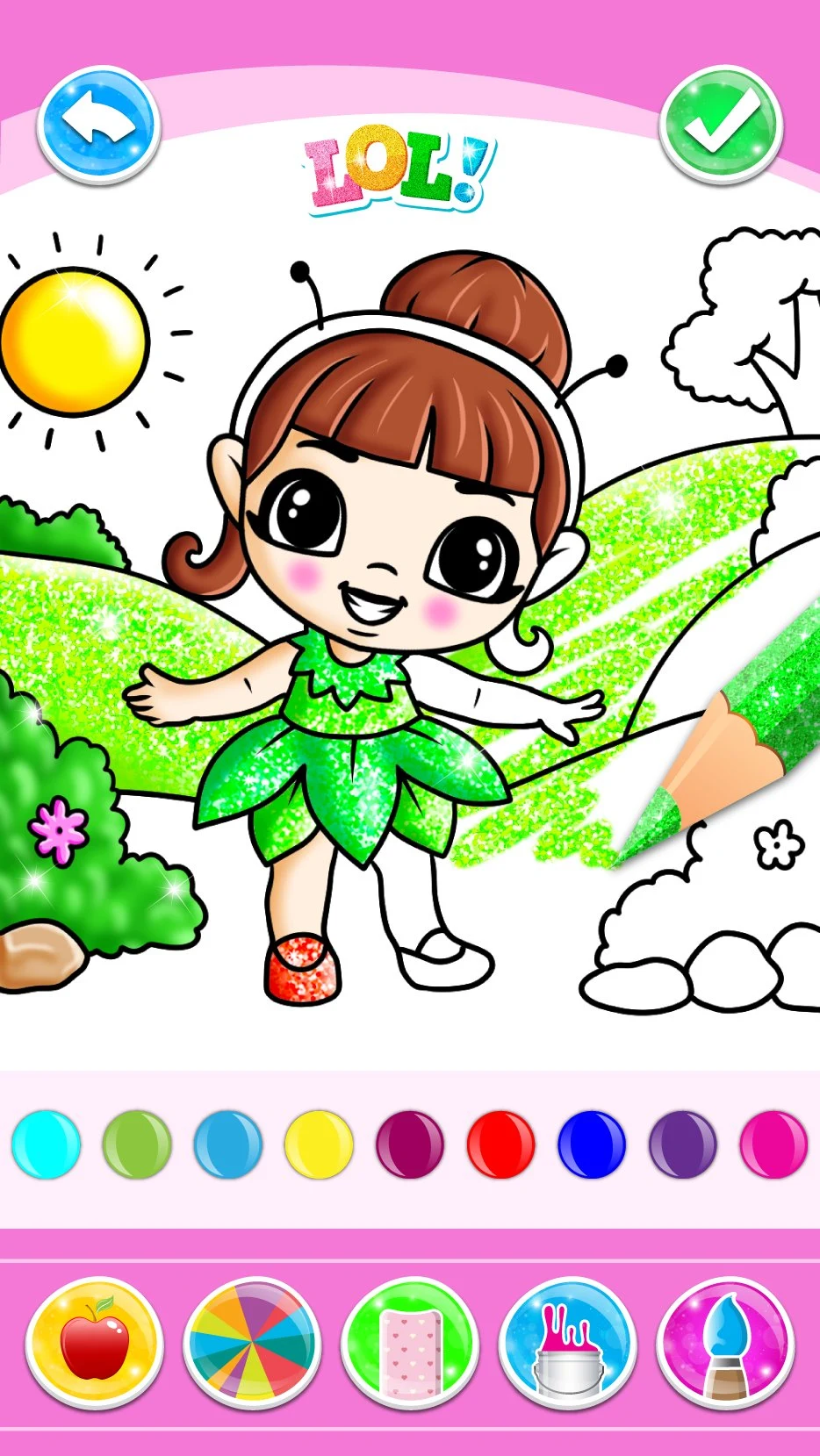 Doll dress Glitter Coloring Book Glitter screenshot