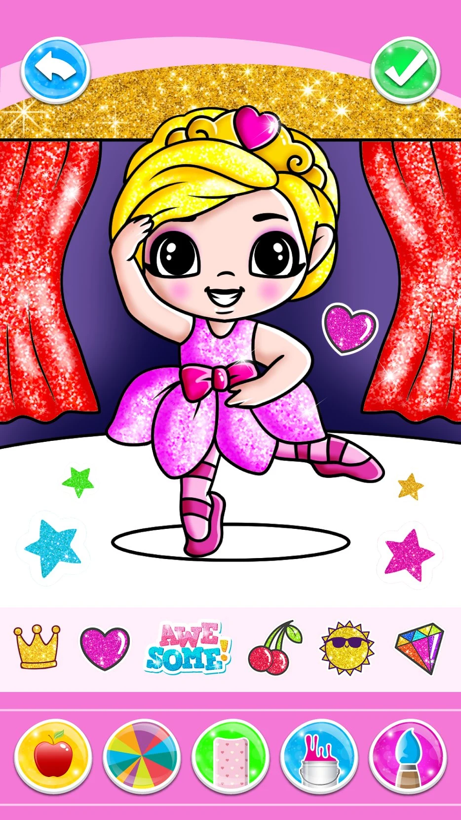 Doll dress Glitter Coloring Book Glitter screenshot