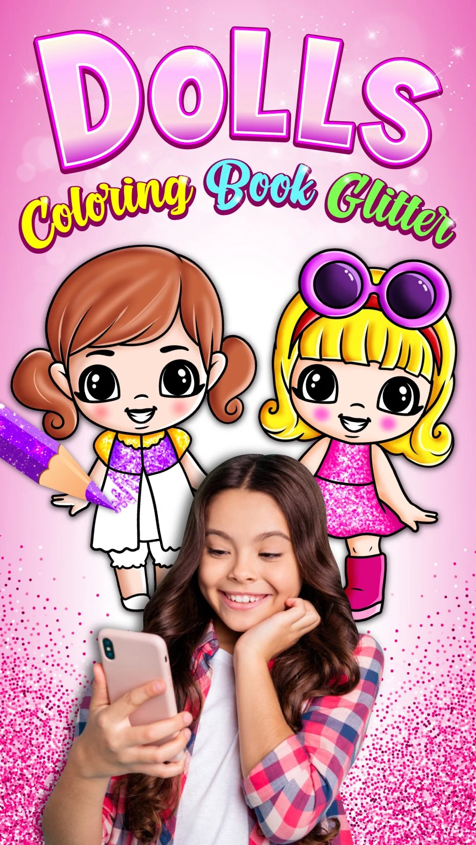 Doll dress Glitter Coloring Book Glitter screenshot